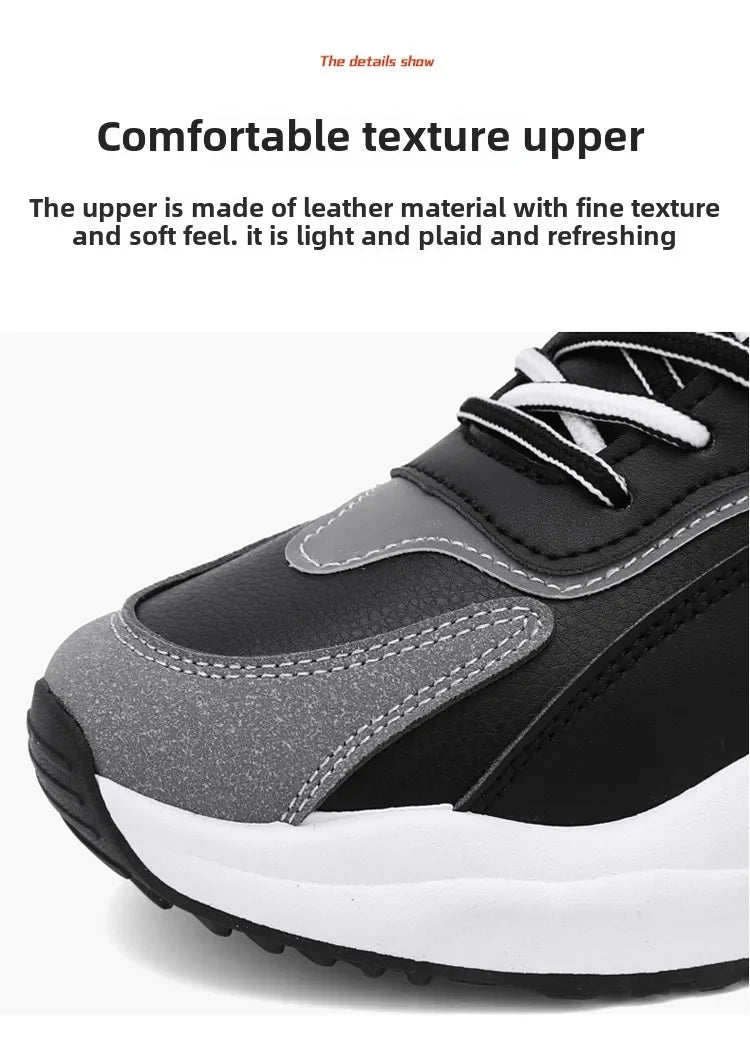 Summer Men's Shoes New Breathable Leather Face Casual Sports Shoes Korean Trendy Versatile Thick Bottom Shoes Casual Old Dad Sho