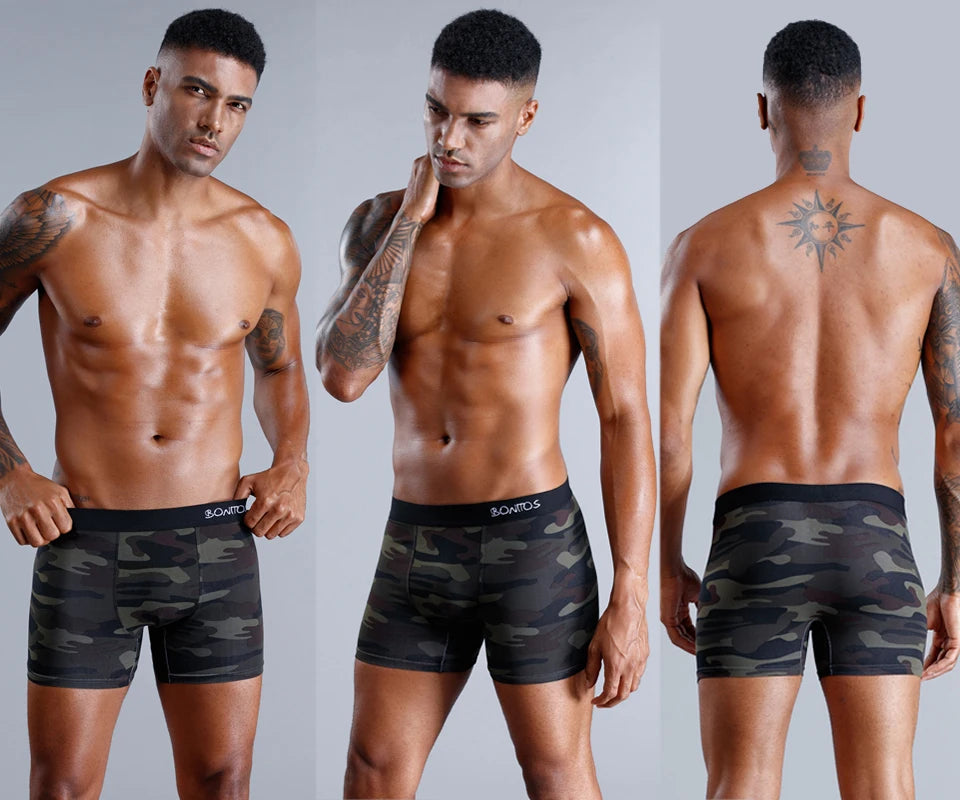 5pcs Men Underwear Print Boxers Men's Panties Camouflage Mens Underpants Cotton Male Boxershorts Sexy Man Trunks Gift