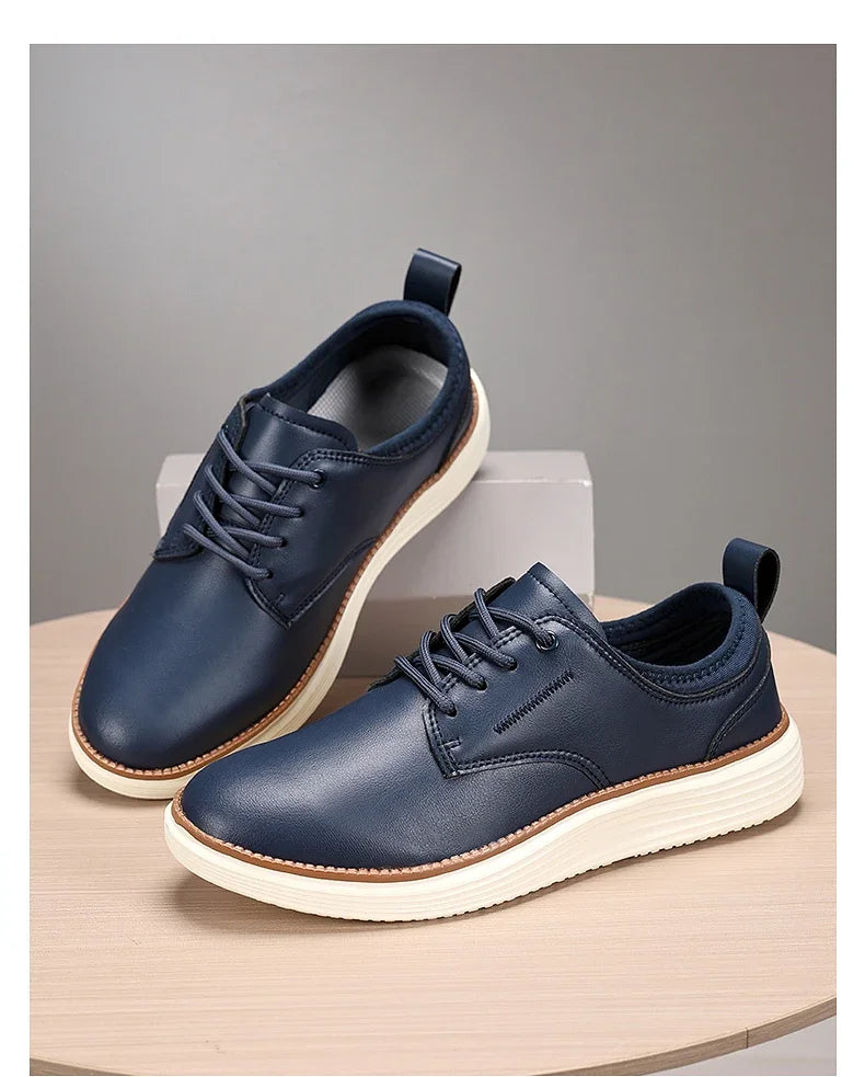 2025 Spring Summer Men Shoes Breathable High Quality Outdoor Footwear Class Leather Upper Anti-Slip Walking Training Sneakers
