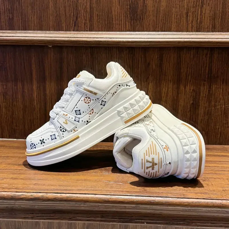2025 Spring New Thick Sole Increase 6~8CM Fashion Shoes Bread Shoes High Quality Casual Shoes All Fashion Casual Sports Shoes