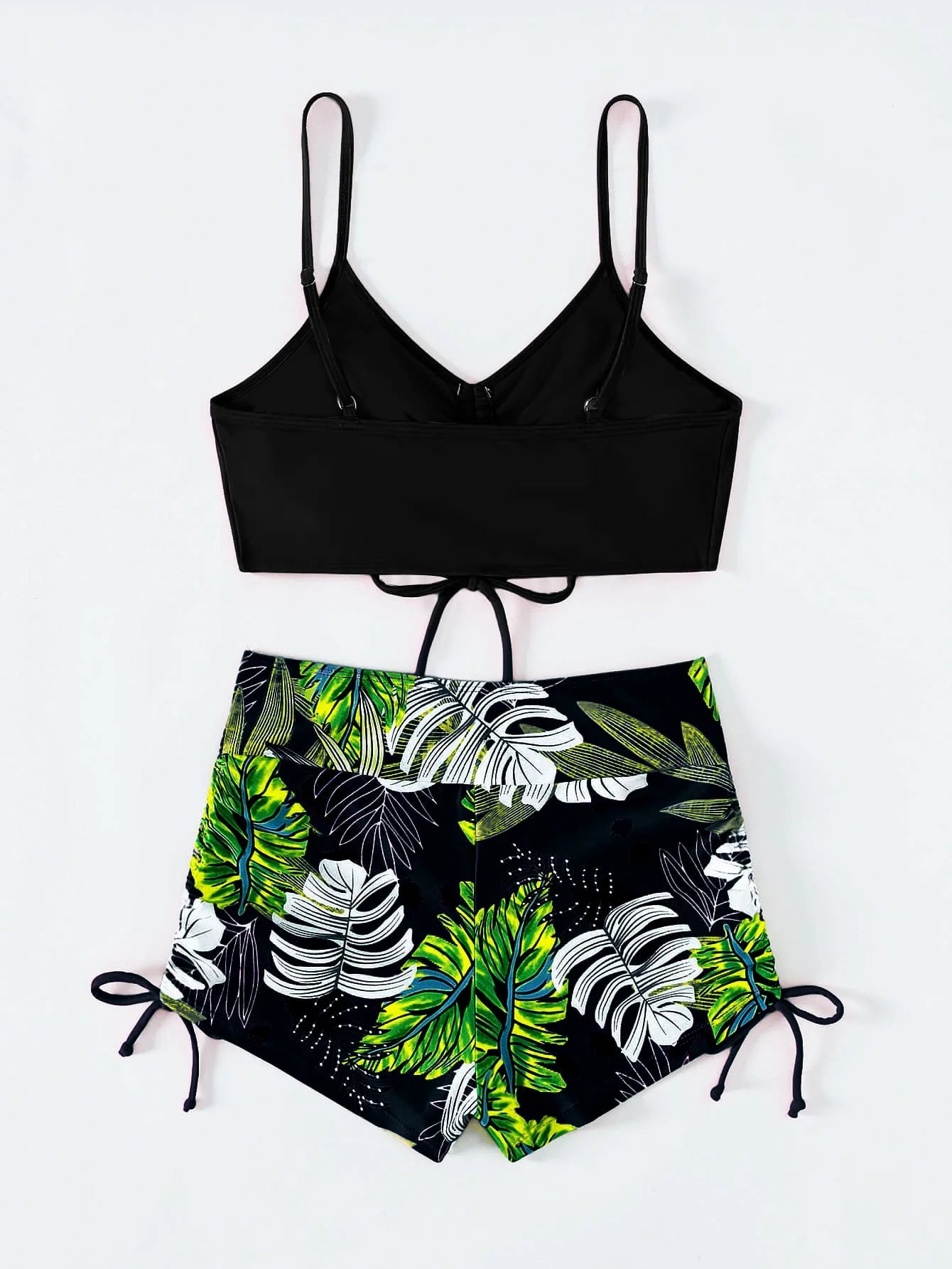 2025 Tie Dye Bikini Drawstring Swimsuit Women High Waist Shorts Swimwear Female Padded Bathing Suit Swimming Beachwear Summer