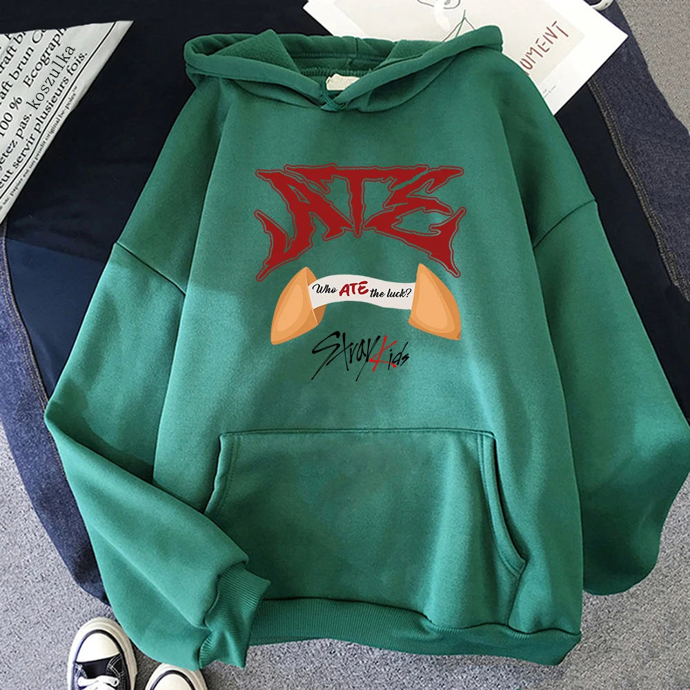 Ate CHK CHK BOOM Who Hoodie Who Ate The Luck Women Harajuku Hoodies Unisex Autumn Winter Aesthetic Pullovers Sweatshirt Vintage