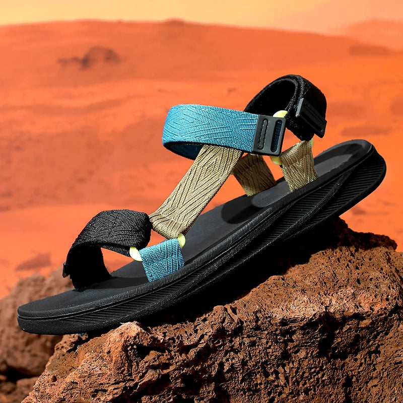 Summer Outdoor Wadable Sandals Man Arch Support Yoga Mat Insole Gladiator Open Beach Slippers Antiskid Durable Flat Men Shoe