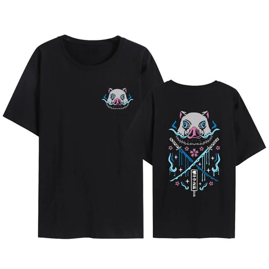 2025 Summer Fashion Men's Crewneck Printed T-shirt Solid Color Funny Top Gym Sports Beast Oversized Casual Loose Short Sleeves