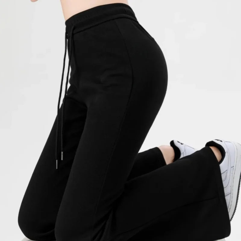 Women's Wide Leg Pants Lady's Draswtring Sweet Y2K Pink Flare Pant Boot Cut Female Long Trousers Casual Chic Matching Sweatpants