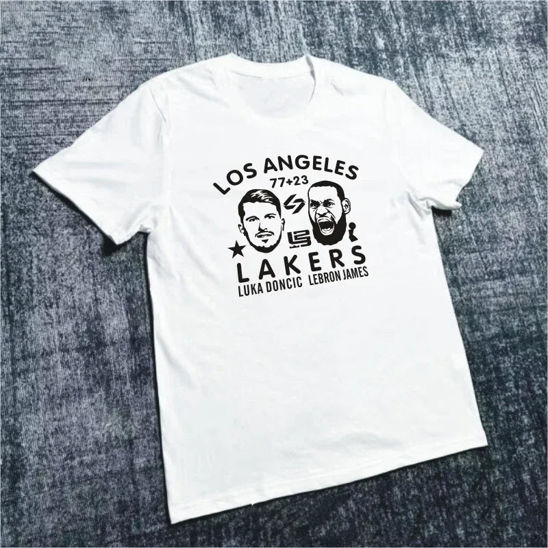 2025 Summer Fashion James Doncic Casual Basketball T-shirt Men Women Printed T-shirts High Quality Cotton Crewneck Short Sleeve