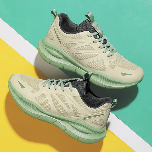 Unisex Summer Running Shoes Lightweight Men Women Fashion Sneakers Original Trainer Breathable EVA Elastic Lace Up Sports Shoes