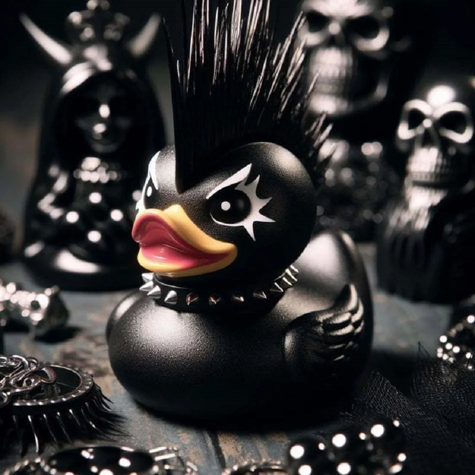 2024 Duck Statue Gothic Sculpture Punk Animal Figurine Resin Desk Decoration Collectible Figurines Satan Duck Tabletop Ornaments