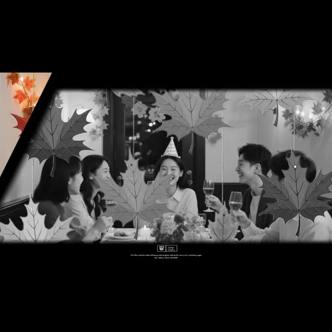 Autumn Maple Leaf Garland Decorations - Rustic Paper Hanging Ornaments for Thanksgiving,Harvest Parties, Halloween, Housewarming