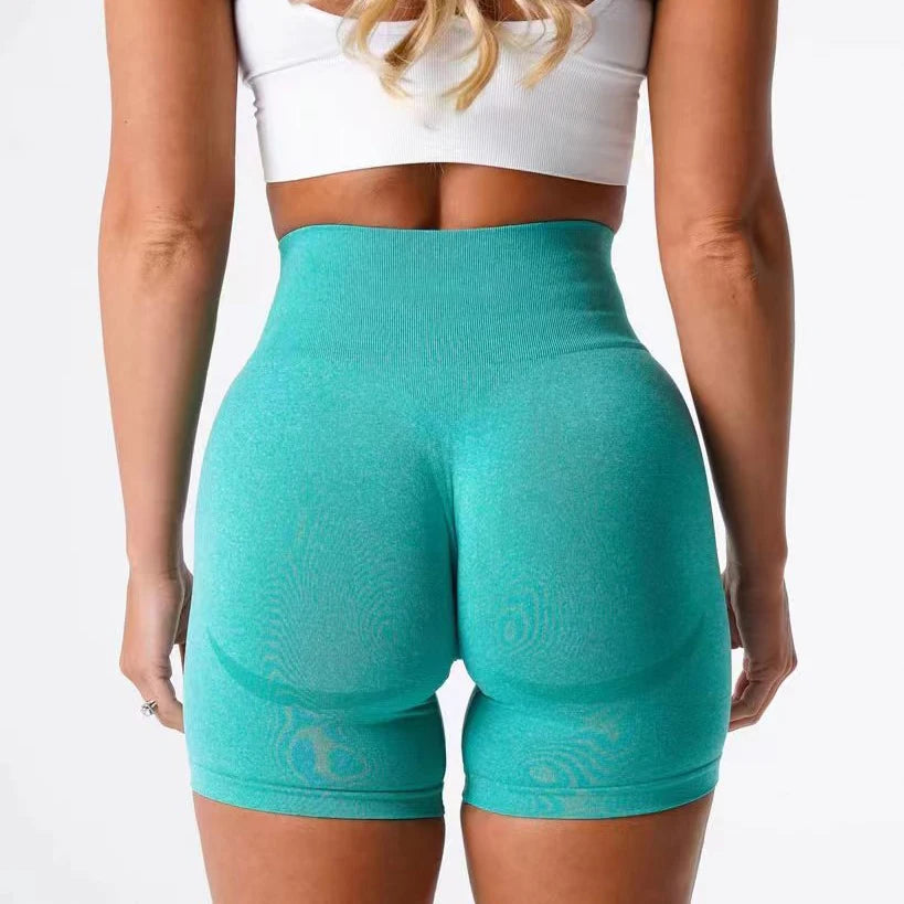 Women High Waist Compression Soft Comfort Seamless Contour Yoga Shorts Summer Outdoor Running Exercise Yoga Running Shorts