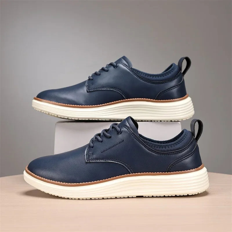 2025 Spring Summer Men Shoes Breathable High Quality Outdoor Footwear Class Leather Upper Anti-Slip Walking Training Sneakers