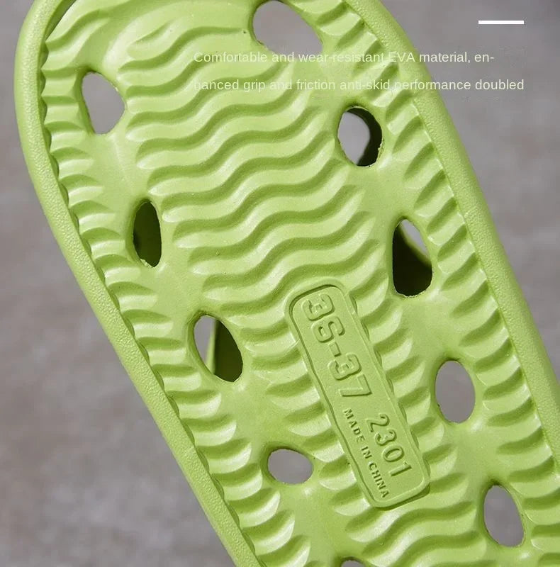 Bathroom Slippers Women Leaking Sandals Cheese Slides Summer Eva Shoes For Men Soft Anti-Slip Flip Flops Couples Indoor Slipper