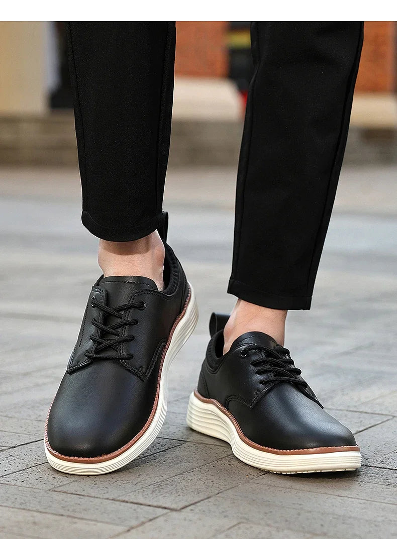 2025 Spring Summer Men Shoes Breathable High Quality Outdoor Footwear Class Leather Upper Anti-Slip Walking Training Sneakers