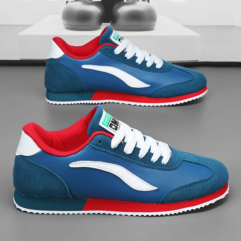 Trend Classic Running Shoes Men Suede Leather Mens Blue Sneakers Comfort Flat Jogging Shoes Man Athletic Shoes zapatillas hombre