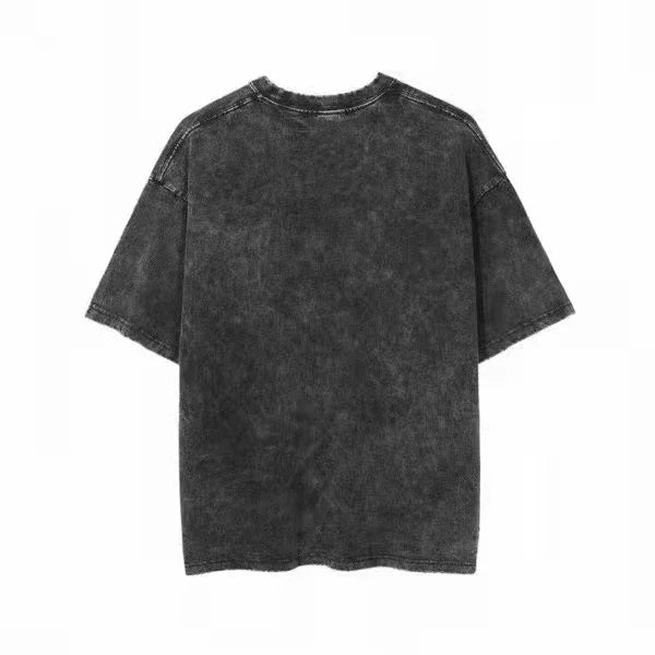 Washed Vintage T-Shirts Street Hip Hop Retro Punk T Shirt women Harajuku Casual Cotton Short Sleeve Acid Wash TShirts top 2025