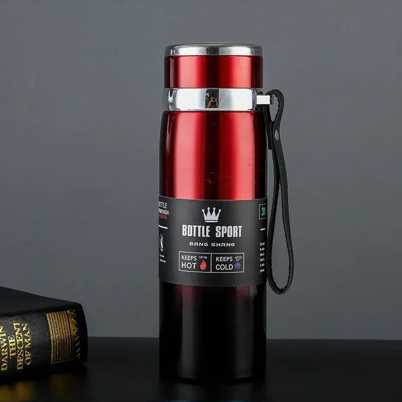 800ML Double Wall Stainles Steel Water Bottle Thermos Bottle Keep Hot and Cold Insulated Vacuum Flask for Sport