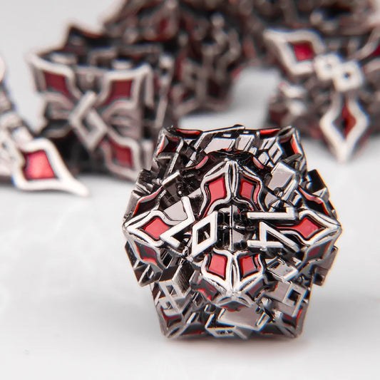 Solid Metal Dice Set for DND Games, Colorful Premium Metal Polyhedral Dice for Tabletop RPG, Halloween Thanksgiving Gift Idea