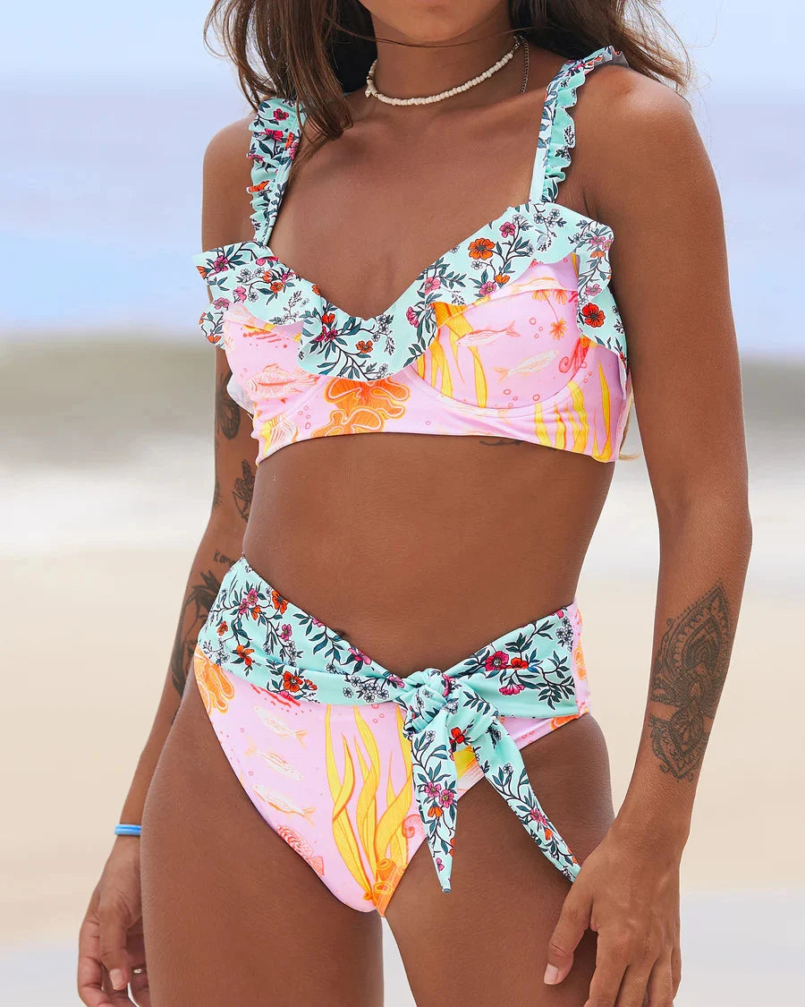 2024 New Sexy Brazilian Bikini Set Women Print Biquini Female Cut Bikinis Swimwear Push Up Swimsuit Bath Suit
