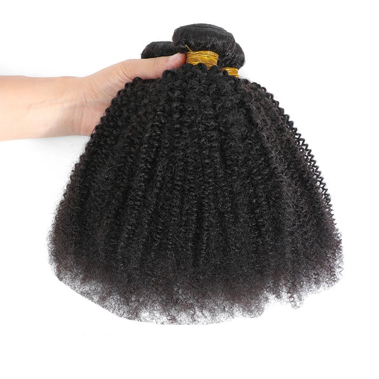 12A Afro Kinky Curly Bundles Mongolian 100% Unprocessed Virgin Hair Afro Curly Human Hair Extensions for Women Natural Color