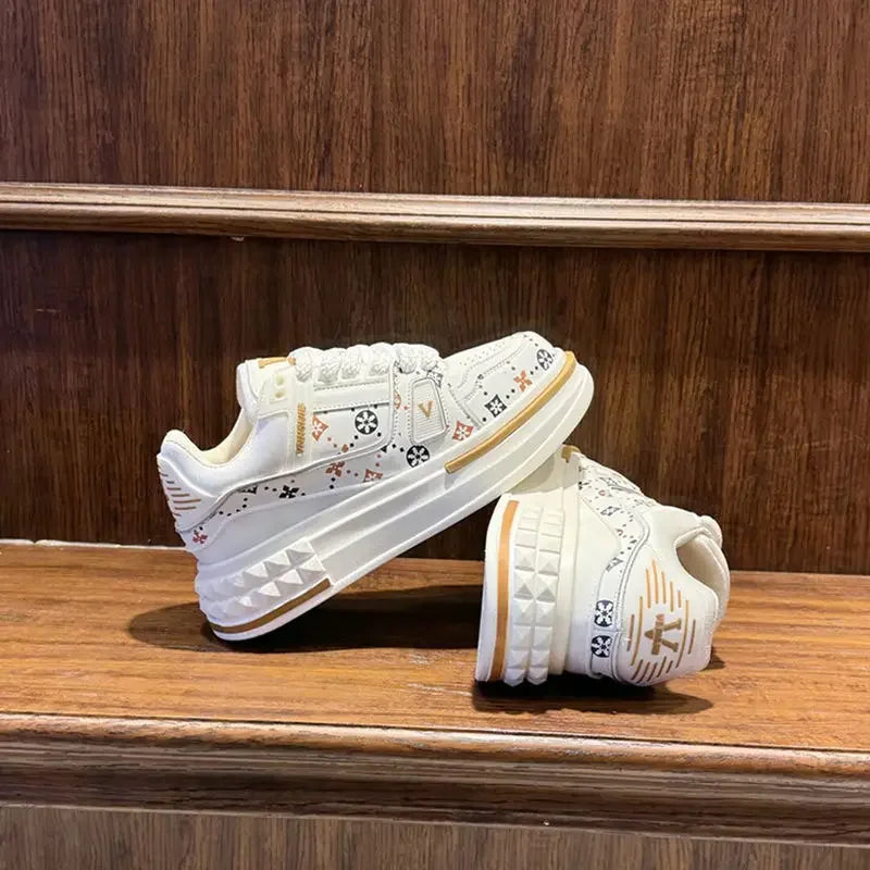 2025 Spring New Thick Sole Increase 6~8CM Fashion Shoes Bread Shoes High Quality Casual Shoes All Fashion Casual Sports Shoes