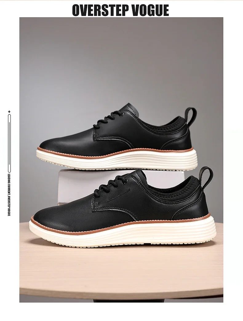2025 Spring Summer Men Shoes Breathable High Quality Outdoor Footwear Class Leather Upper Anti-Slip Walking Training Sneakers