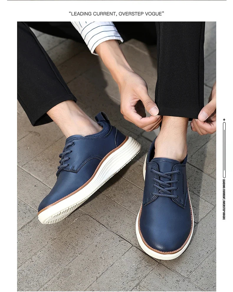2025 Spring Summer Men Shoes Breathable High Quality Outdoor Footwear Class Leather Upper Anti-Slip Walking Training Sneakers