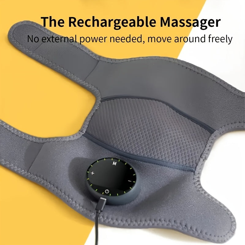 USB Rechargeable Heated Knee Massager, Electric Heating Knee Protection For Shoulder And Elbow Massage, Vibration Massage And Adjustable Heat, Portable Hot Compress Massager For Knee Relaxation & Keeping Warm, Gifts For Husba
