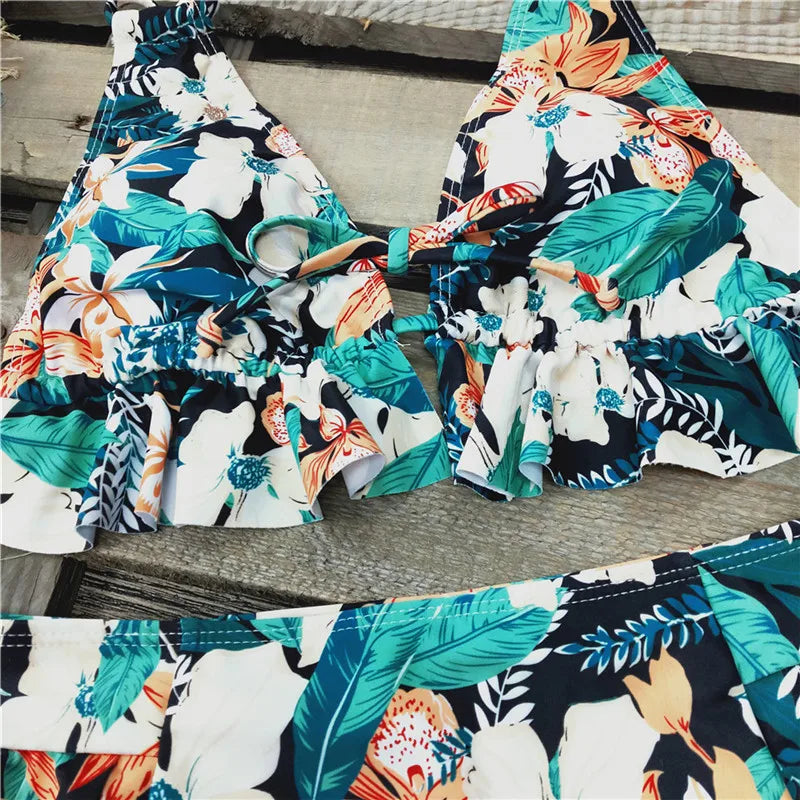 2024 Sexy Brazilian Bikinis Women Swimsuit Padded Swimwear Halter Bikini Set Push Up Beach Wear Bathing Suit Swimming Maillot