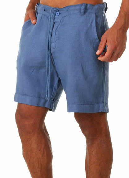 Summer Fashion Mens Linen Shorts Men Cotton Beach Short  New Wild Leisure Loose Solid Cargo Shorts for Men Sweatshorts