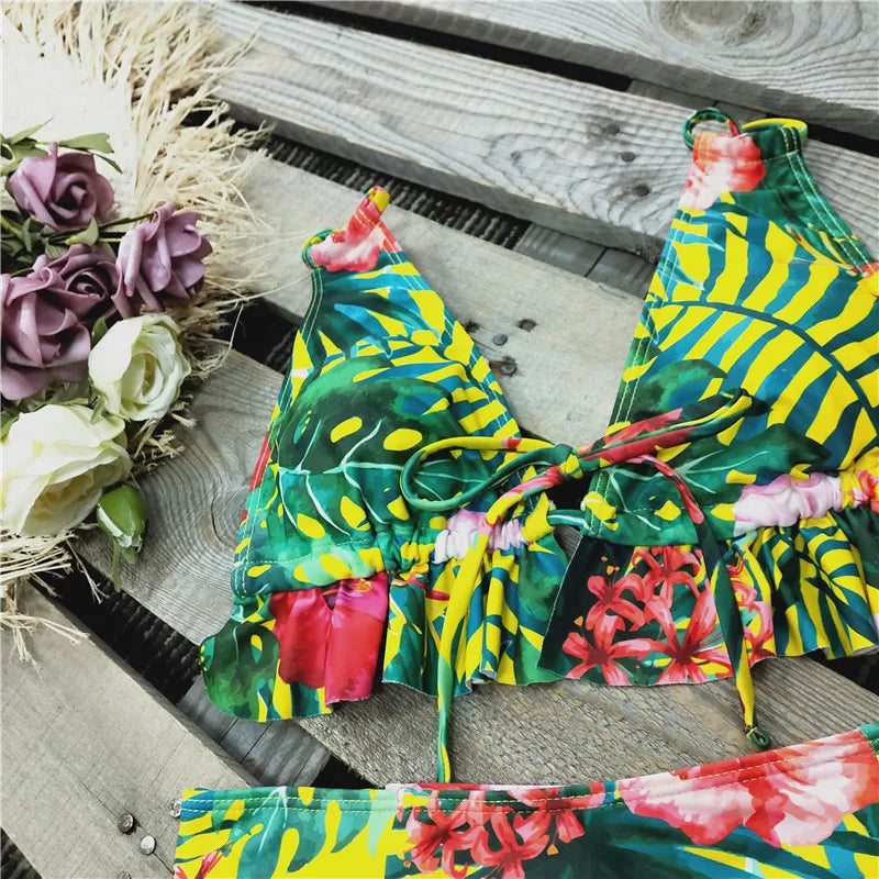 2024 Sexy Brazilian Bikinis Women Swimsuit Padded Swimwear Halter Bikini Set Push Up Beach Wear Bathing Suit Swimming Maillot