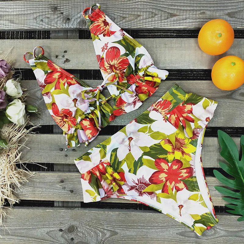 2024 Sexy Brazilian Bikinis Women Swimsuit Padded Swimwear Halter Bikini Set Push Up Beach Wear Bathing Suit Swimming Maillot