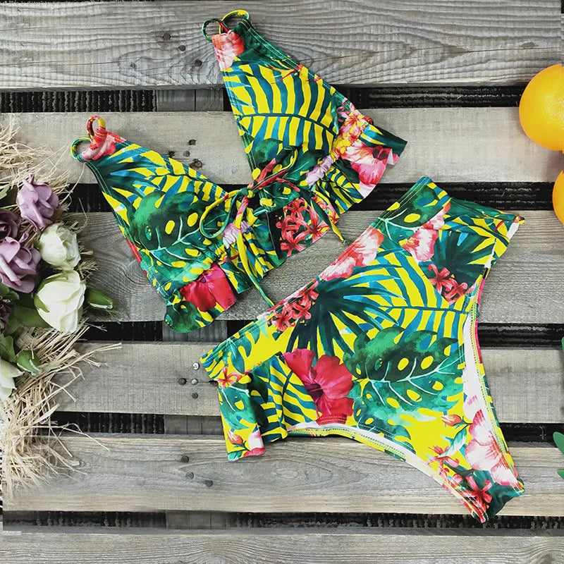 2024 Sexy Brazilian Bikinis Women Swimsuit Padded Swimwear Halter Bikini Set Push Up Beach Wear Bathing Suit Swimming Maillot