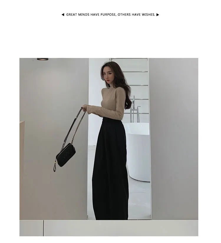 2022 Spring Suit Pants Female Solid Wide Leg Pants Women Full Length Pants Ladies High Quality simple Casual Straight Pants