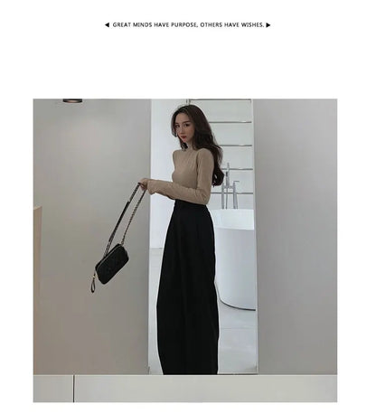 2022 Spring Suit Pants Female Solid Wide Leg Pants Women Full Length Pants Ladies High Quality simple Casual Straight Pants