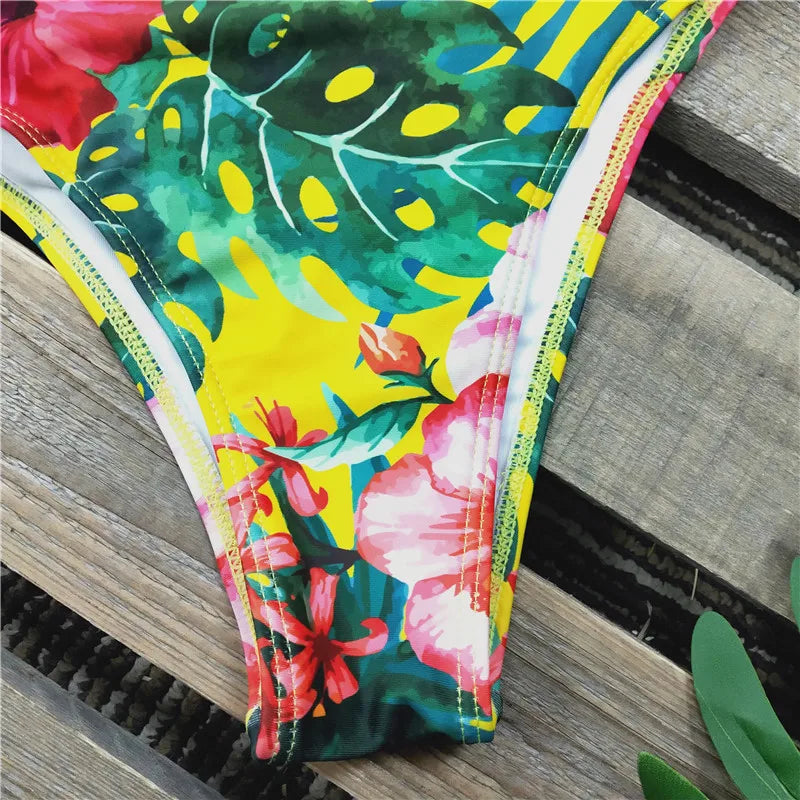 2024 Sexy Brazilian Bikinis Women Swimsuit Padded Swimwear Halter Bikini Set Push Up Beach Wear Bathing Suit Swimming Maillot