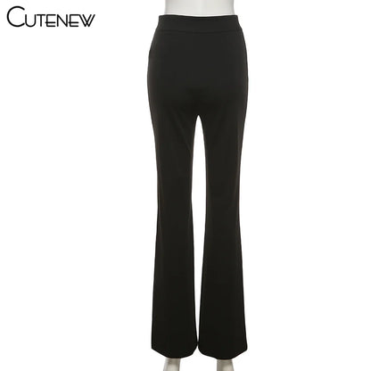 Cutenew Sexy Mesh Patchwork One Shoulder Playsuits Women Elegant Solid Skinny Flare Pants Jumpsuit Fashion Lady Party Streetwear