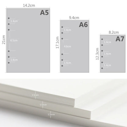 A5 A6 Loose Leaf Notebook Refill Spiral Binder Inner Page Diary Weekly Monthly Planner To Do List Line Dot Grid Inside Paper