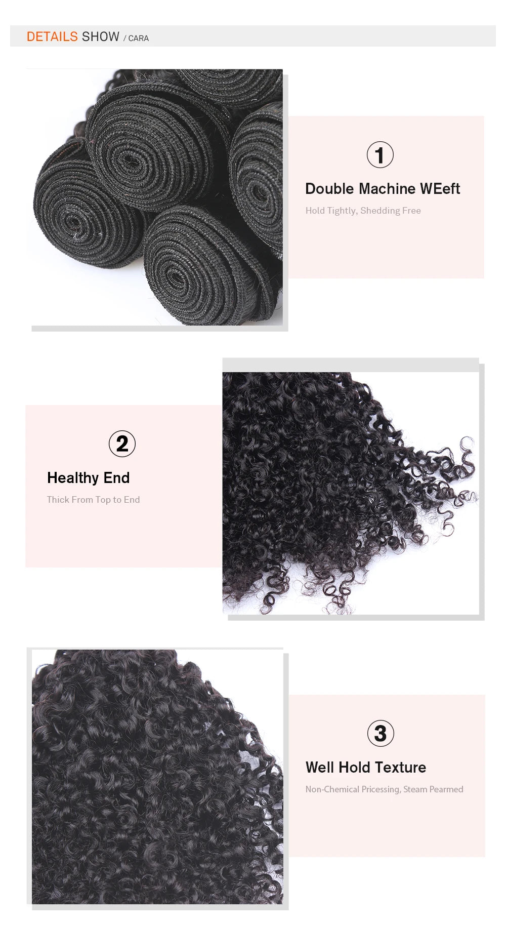 3C 4A Human Hair Bundles Mongolian Afro Kinky Curly Weave For Black Women Sassy Curl Virgin Human Hair 4 Bundles Natural Color