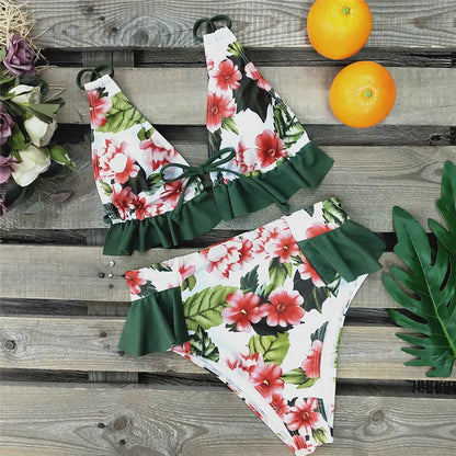 2024 Sexy Brazilian Bikinis Women Swimsuit Padded Swimwear Halter Bikini Set Push Up Beach Wear Bathing Suit Swimming Maillot