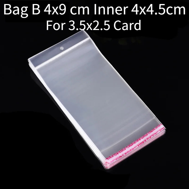 50pcs Opp Self-adhesive Plastic Bag Earrings Display Necklaces Cards For Jewelry Making Cardboard Paper DIY Packages Supply