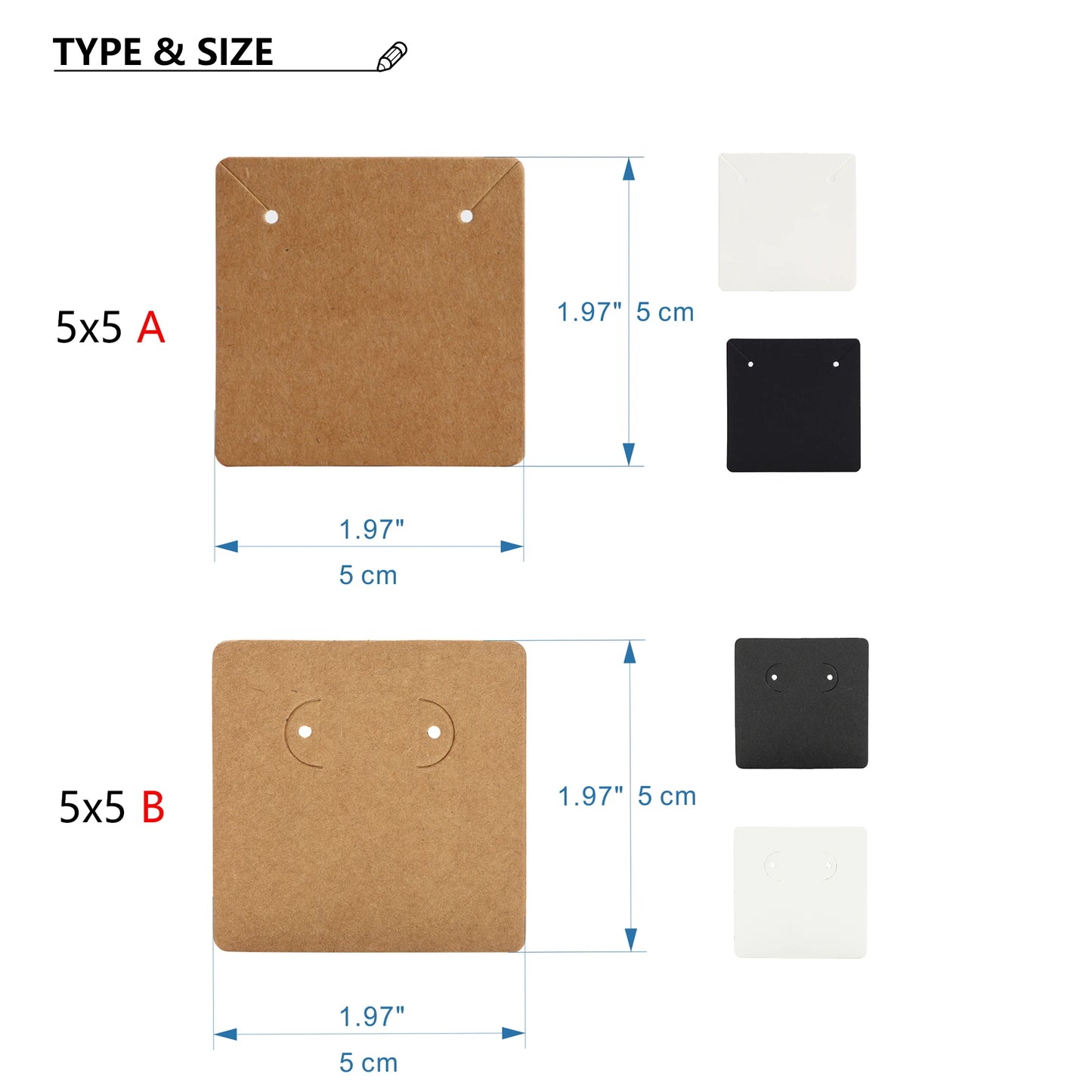 50pcs Opp Self-adhesive Plastic Bag Earrings Display Necklaces Cards For Jewelry Making Cardboard Paper DIY Packages Supply