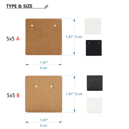 50pcs Opp Self-adhesive Plastic Bag Earrings Display Necklaces Cards For Jewelry Making Cardboard Paper DIY Packages Supply