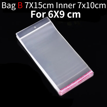 50pcs Opp Self-adhesive Plastic Bag Earrings Display Necklaces Cards For Jewelry Making Cardboard Paper DIY Packages Supply