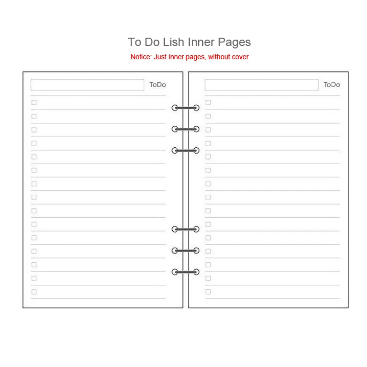 A5 A6 Loose Leaf Notebook Refill Spiral Binder Inner Page Diary Weekly Monthly Planner To Do List Line Dot Grid Inside Paper