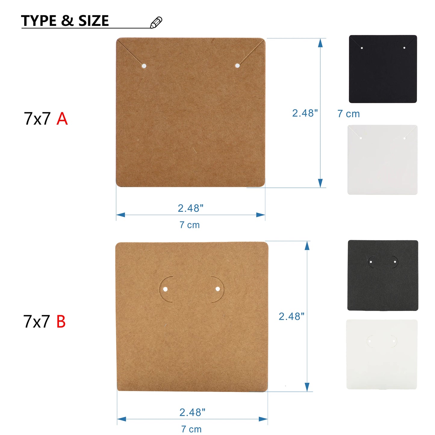 50pcs Opp Self-adhesive Plastic Bag Earrings Display Necklaces Cards For Jewelry Making Cardboard Paper DIY Packages Supply