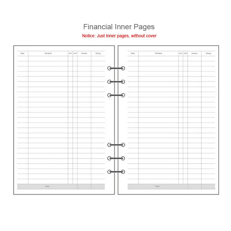 A5 A6 Loose Leaf Notebook Refill Spiral Binder Inner Page Diary Weekly Monthly Planner To Do List Line Dot Grid Inside Paper