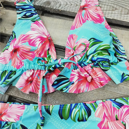 2024 Sexy Brazilian Bikinis Women Swimsuit Padded Swimwear Halter Bikini Set Push Up Beach Wear Bathing Suit Swimming Maillot