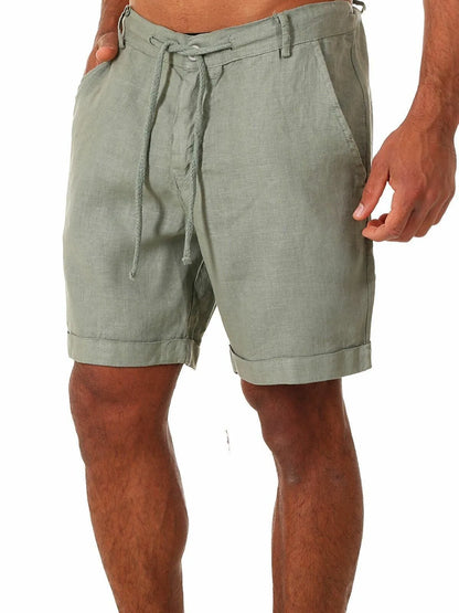 Summer Fashion Mens Linen Shorts Men Cotton Beach Short  New Wild Leisure Loose Solid Cargo Shorts for Men Sweatshorts