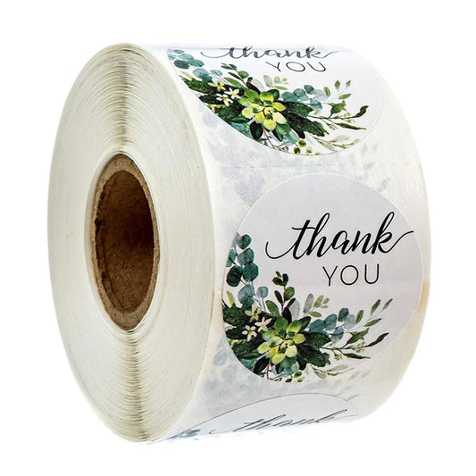 100-500pcs Thank You Round Sticker Scrapbook Envelope Seal Sticker Gift Flower Decoration Stationery Label Stickers