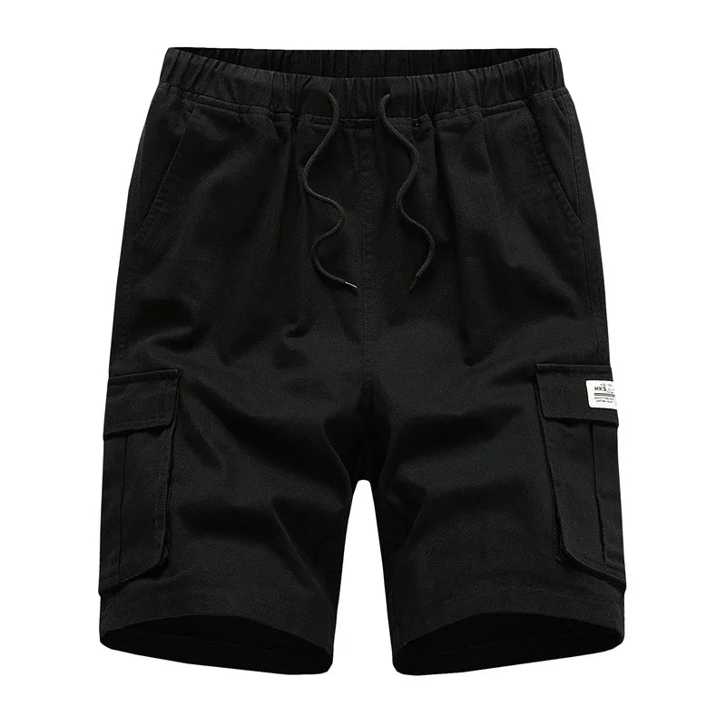 Summer Men's Outdoor Camouflage Cargo Shorts Pocket Cotton Casual Half Pants Mid Waist Drawstring Loose Shorts Bib Overalls 7XL